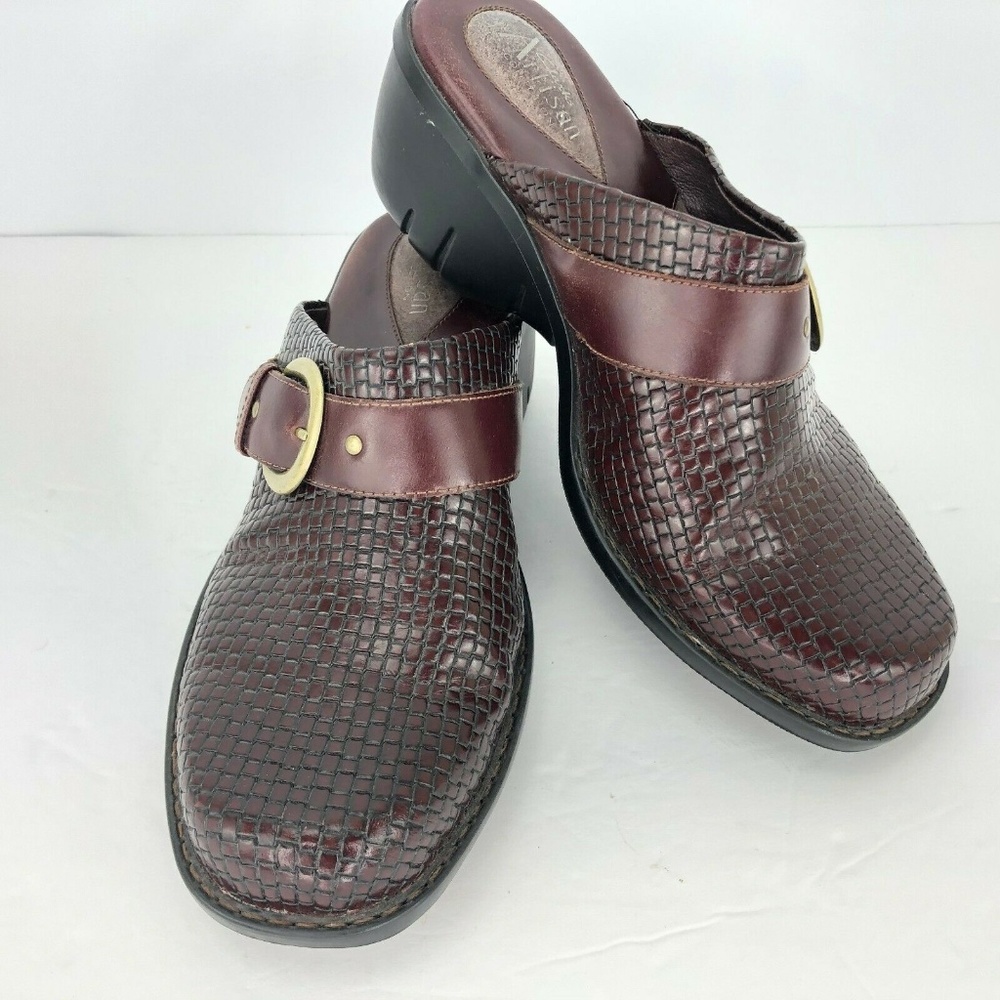 Clarks Artisan 8M Mules Clogs Shoes Cordovan Woven